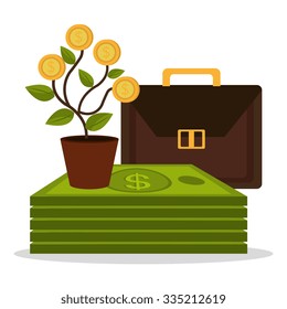 Money and business profits design, vector illustration graphic 