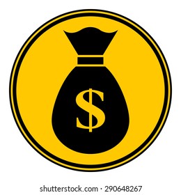 Money button on white background. Vector illustration.