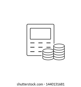 Money calculation icon in flat style. Budget banking vector illustration on white isolated background. Financial payment business concept