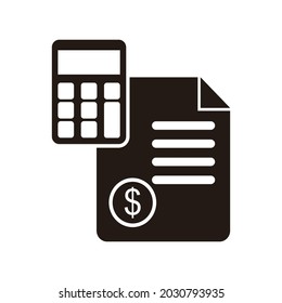 Money calculation icon in flat style. Budget banking vector illustration on white isolated background. Financial payment business concept.