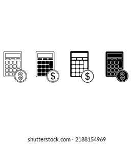 Money Calculation Icon Vector Budget Illustration Stock Vector (Royalty ...