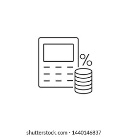 Money calculation line icon. Vector