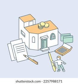 money calculation. planning and preparation
