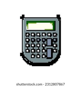 money calculator device game pixel art retro vector. bit calculate math, accounting money calculator device. old vintage illustration