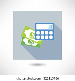Money and a calculator icon