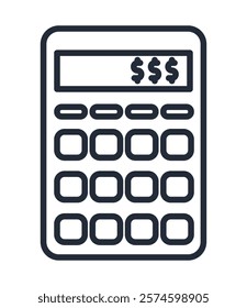 money calculator icon line isolated