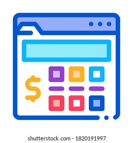 money calculator icon vector. money calculator sign. color symbol illustration