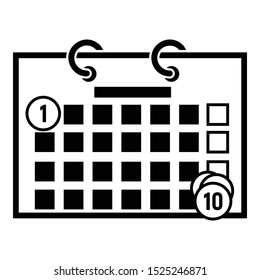 Money calendar icon. Simple illustration of money calendar vector icon for web design isolated on white background