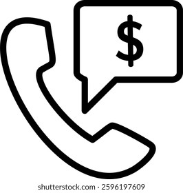 Money call icon. Telephone and dollar speech vector icon.vector and not AI. Replaceable vector design. 