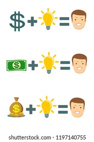 Money can change your life - concept. Stock flat vector illustration.
