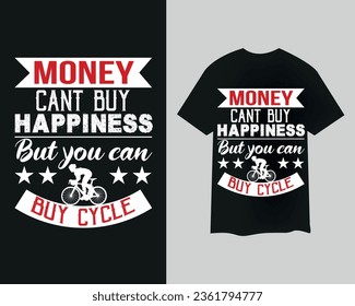 money can't buy happiness t shirt design template vector file