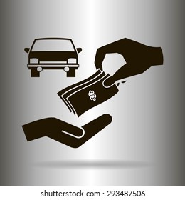 money and car vector icon