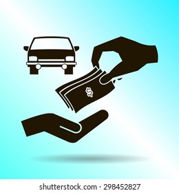 money and car vector icon