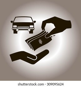 money and car vector icon