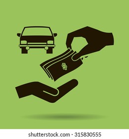 money and car vector icon