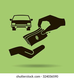 money and car vector icon