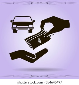 money and car vector icon