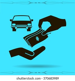 money and car vector icon