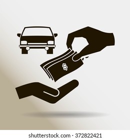 money and car vector icon