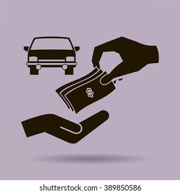 money and car vector icon