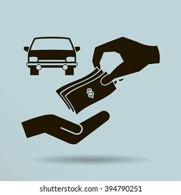 money and car vector icon