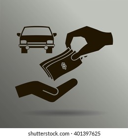 money and car vector icon