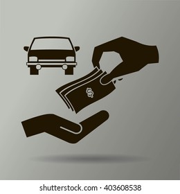 money and car vector icon