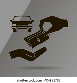money and car vector icon