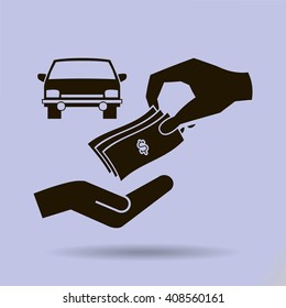 money and car vector icon