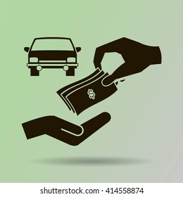 money and car vector icon