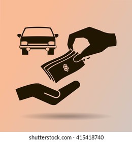money and car vector icon