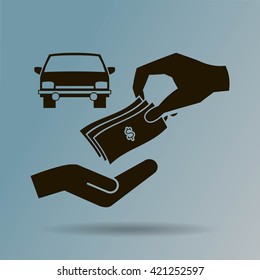 money and car vector icon