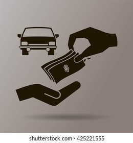 money and car vector icon