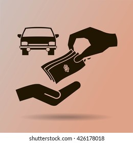 money and car vector icon