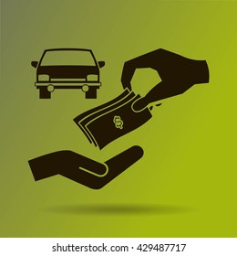 money and car vector icon