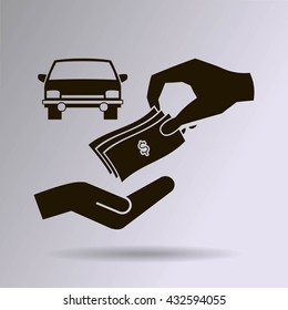 money and car vector icon
