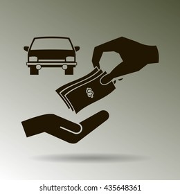 money and car vector icon