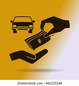money and car vector icon
