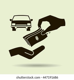 money and car vector icon