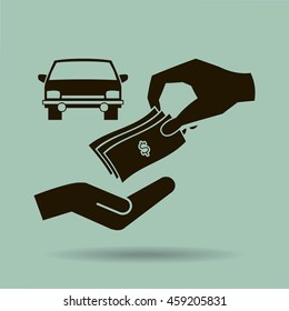 money and car vector icon