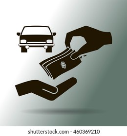 money and car vector icon