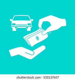 money and car vector icon