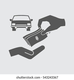money and car vector icon