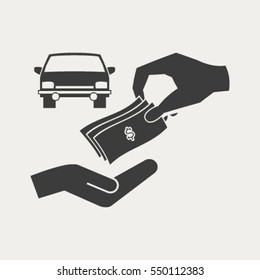 money and car vector icon