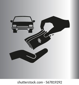 money and car vector icon