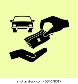 money and car vector icon