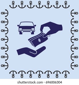 money and car vector icon