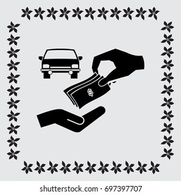 money and car vector icon