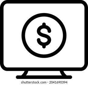 icono de línea delgada vectorial de tarjeta de dinero
