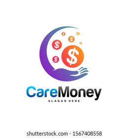 Money Care Logo Design Vector concept. Care Money Logo Template. Icon Symbol. Illustration